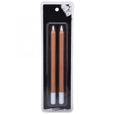 2Pcs White Charcoal Pencil Wood Professional Sketching Pen