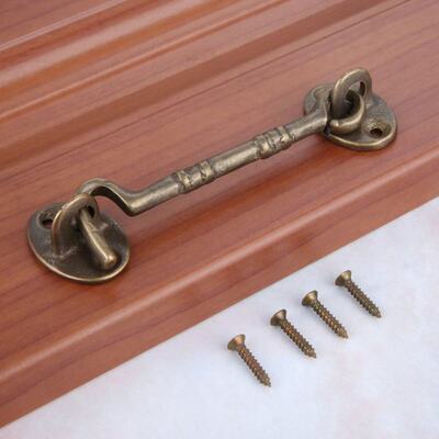 1Pc 110mm Vintage Bronze Window Latches Chinese Style Copper