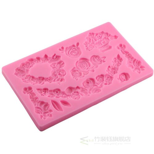 Rose Flower Cake Border Silicone Mold DIY Relief Wedding Cup