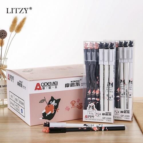 25Pcs/Lot Cat Erasable Pen Set Cute nicorn Pens Washable Gel