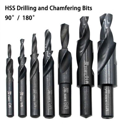 90/180 Degree HSS Counterbore Spiral Step Drill Bit For High