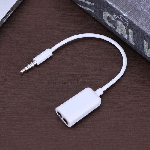 1 IN 2 Earphone 3.5mm Jack Audio Plug Cable Headphones Split