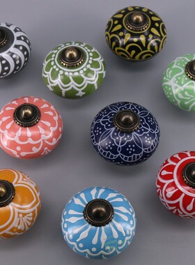 1PC Decorative Ceramic Cupboard Door Knobs, Vintage Porcelai