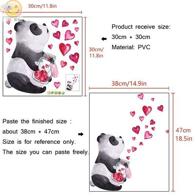 Hand drawn panda Wall Sticker Chinese style art mural Livin