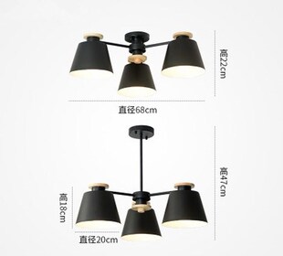 Colorful Chandelier Lighting  Living Room LED Lustre Wooden