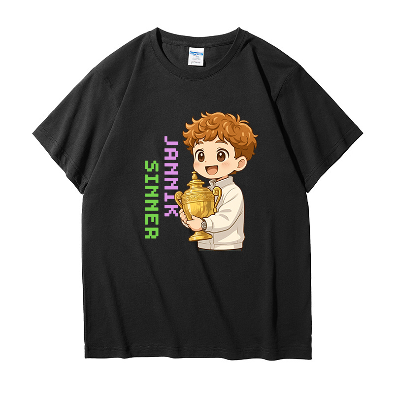 辛纳T恤Jannik Sinner网球纯棉速干短袖粉丝团加油男女儿童比赛