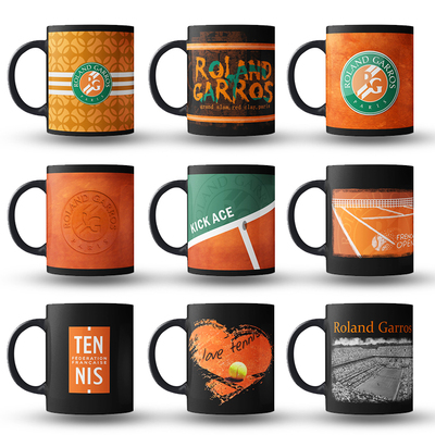 网球马克杯法网ROLANDGARROS黑色陶瓷水杯子礼物我爱网球俱乐部