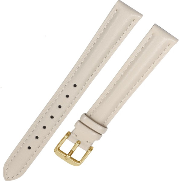 适配天梭1853表带真皮女款臻时米白色快拆生耳针扣平口皮表带16mm