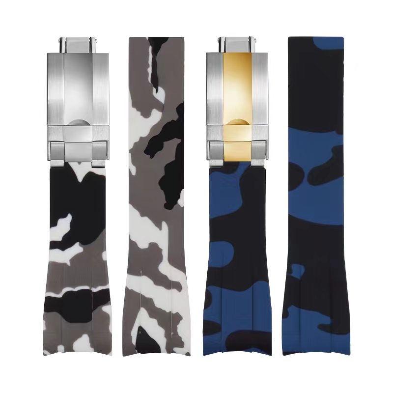 防水弧口硅橡胶表带 适配劳力士迪通拿黑绿水鬼王探险家游艇 20mm