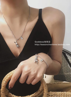 本命年兔子项链纯银男女网红同款