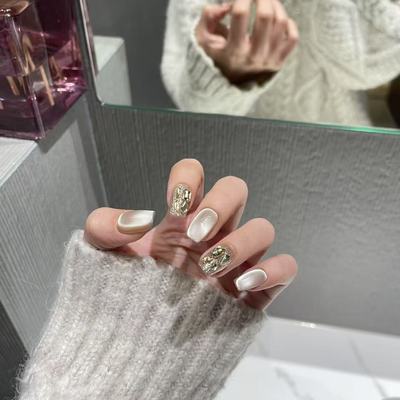 尼罗河畔-指甲陛下纯手工穿戴甲带钻爆闪定制高级感可拆卸美甲