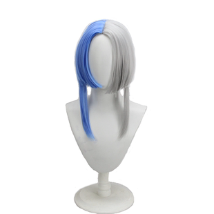 宝石之国 cosplay 蓝柱石 尤库雷斯 蓝灰双拼色动漫cos假发