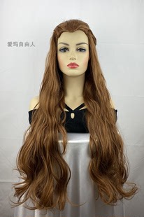 霍比特人女精灵女 塔瑞尔 陶丽尔cosplay动漫假发 80cm棕色美人尖