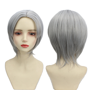 但丁鬼泣5 银灰中分头皮短发 光与夜之恋 查理苏 cos 假发