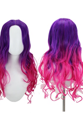银河护卫队 卡魔拉 Gamora 紫色渐变 万圣节 cosplay 动漫假发