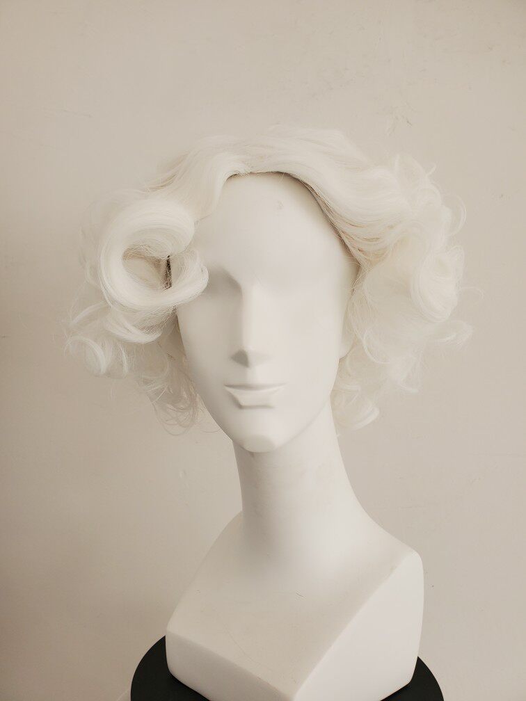 爱因斯坦 白色梨花烫短卷发 cos假发 世界名人假发