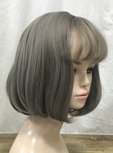 水团Sunshine! Aqours 渡边曜 空气刘海蓬松波波头青木亚麻灰假发