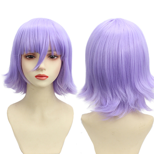 噬魂者 噬魂师 古洛那 浅紫色反翘cos动漫造型假发