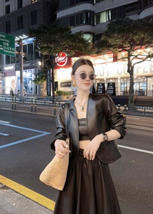 海宁2025春秋新款 进口 爆款 皮衣外套女高级感小个子真皮绵羊皮短款