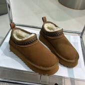 雪地靴女冬季 新款 低帮真皮羊毛厚底民族风加厚绒短筒百搭防滑棉靴