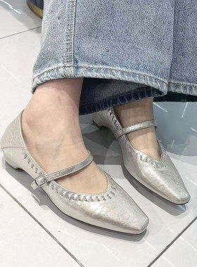 浅口粗跟一字扣浅口百搭玛丽珍女