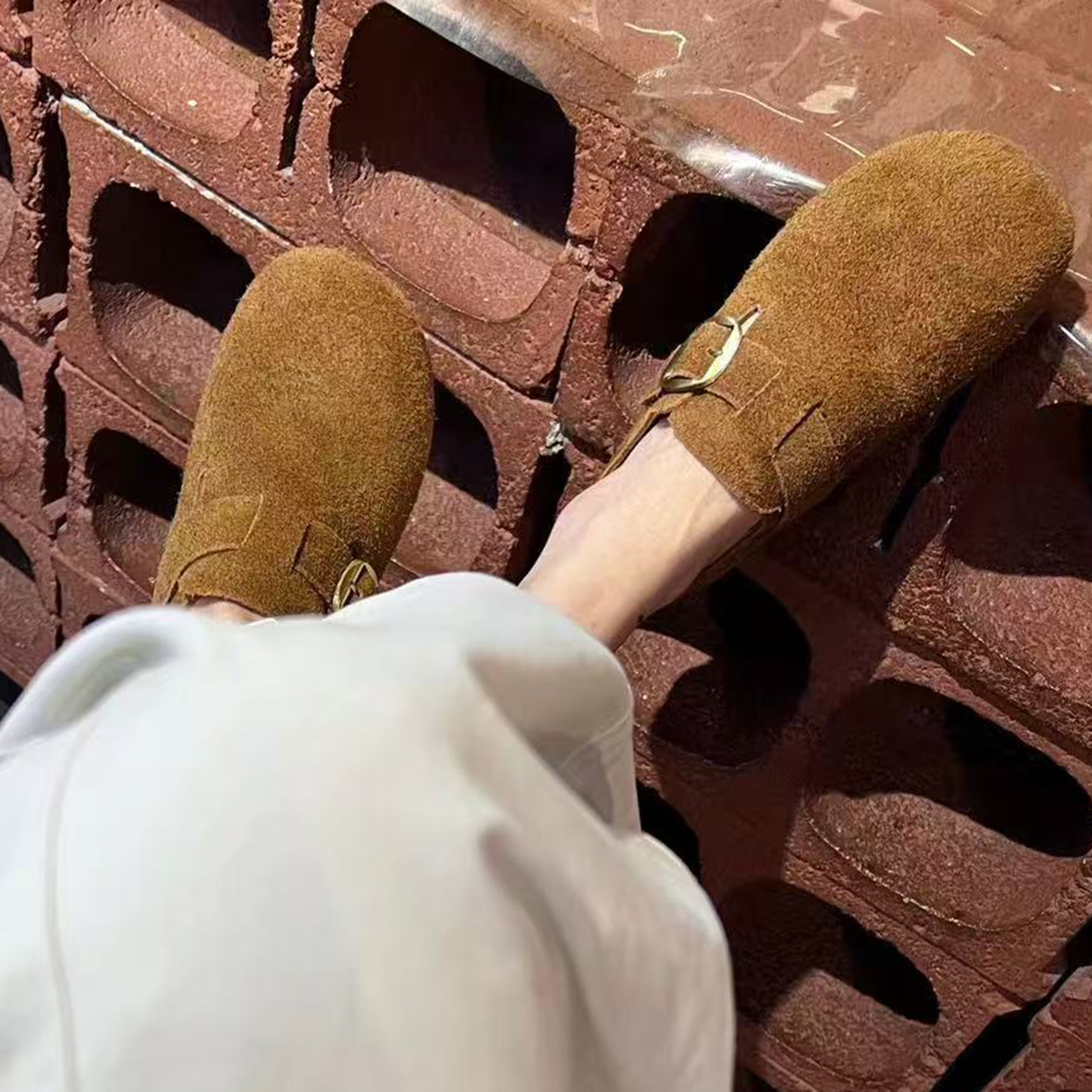 真皮百搭软底魔术贴全包勃肯鞋