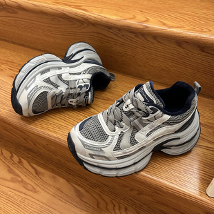 显脚小二棉厚底增高休闲运动鞋 老爹鞋 冬加棉配阔腿裤 2025新款 女款