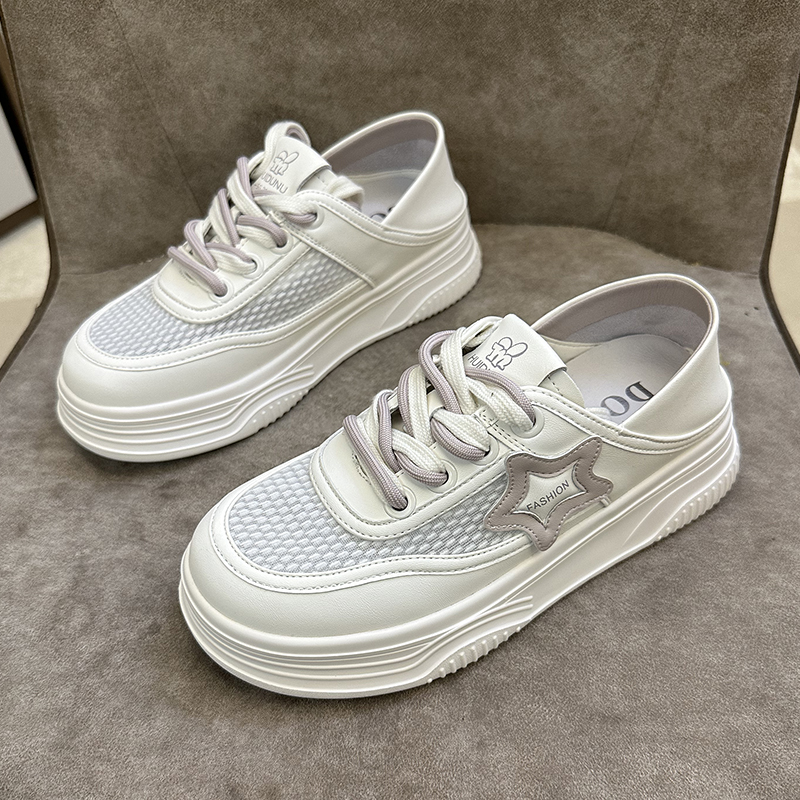 夏季运动真皮透气小白鞋时尚薄款
