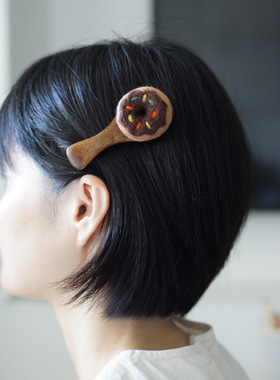 woou萌玩原创手作秋冬可爱甜甜圈发夹女童发饰女孩发卡发饰边夹