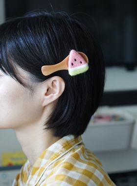 woou萌玩原创可爱手作西瓜发夹女童发饰女孩发卡公主头饰发夹边夹