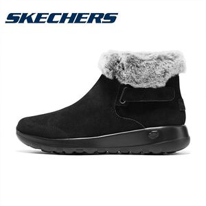 Skechers斯凯奇加绒女鞋冬季简约防滑休闲鞋复古保暖雪地靴144041