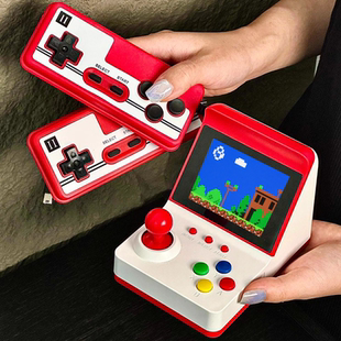 双人掌上游戏机连接电视家用迷你摇杆街机怀旧款 fc掌机红白机 老式