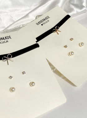 蝴蝶结设计感韩国choker项链