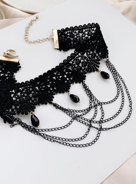 CHOKER青岛复古蕾丝流苏短款项链