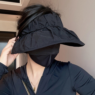 气质颜值款~百褶防晒帽女夏季大帽檐轻盈可折叠空顶遮阳帽贝壳帽