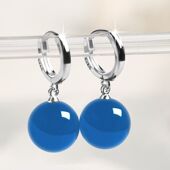 925纯银复古典新中式 小众爆款 高级感轻奢玛瑙耳环蓝色女耳扣耳坠