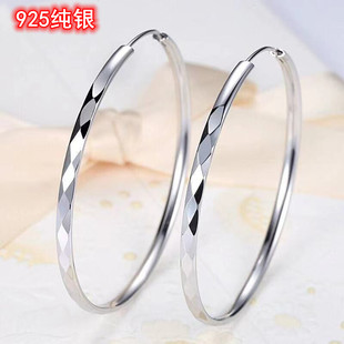 925纯银2026新款 大小圈圈耳环耳圈女圆脸气质轻奢高级感 素圈爆款