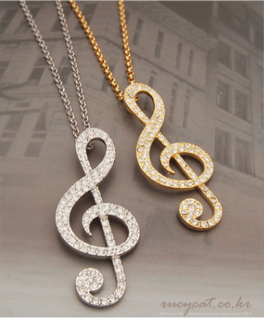 毛衣链女长款日韩版饰品秋冬新款闪钻音符时尚个性百搭项链简约潮