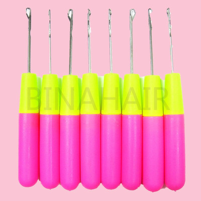 假发钩针彩色塑料柄单头钩针 编织 pins Black wig crocheted