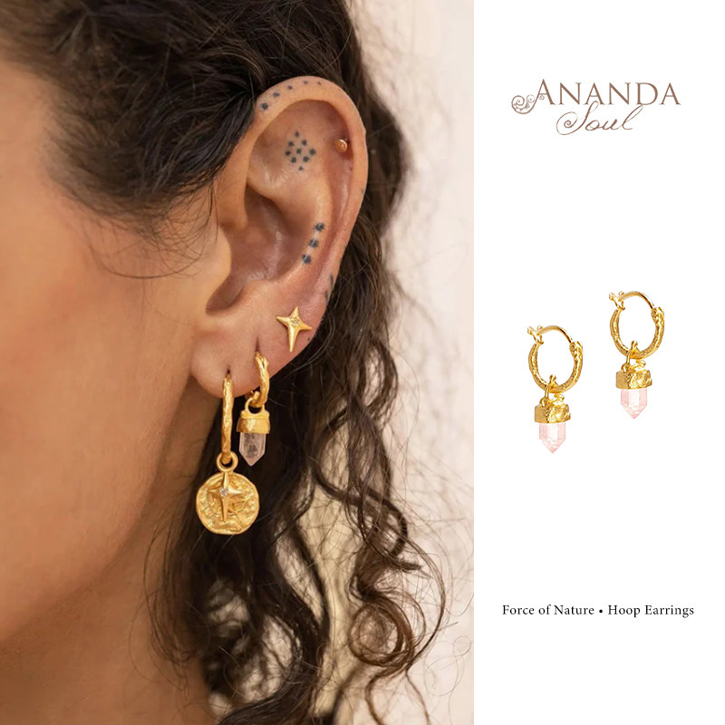 AnandaSoul复古原创镀金耳环