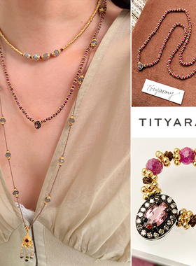 TITYARAVY红碧玺间隔珠设计项链