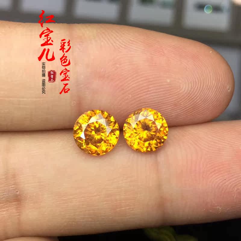 5.03克拉天然无烧闪锌矿石裸石耳钉料圆形晶体干净颜色漂亮火彩闪|msdalam kategori barang kemas/berlian/Emerald/emas, batu-batu berwarna/batu permata, lain - dari Buy2taobao.com untuk memberikan perkhidmatan ejen Taobao profesional membeli