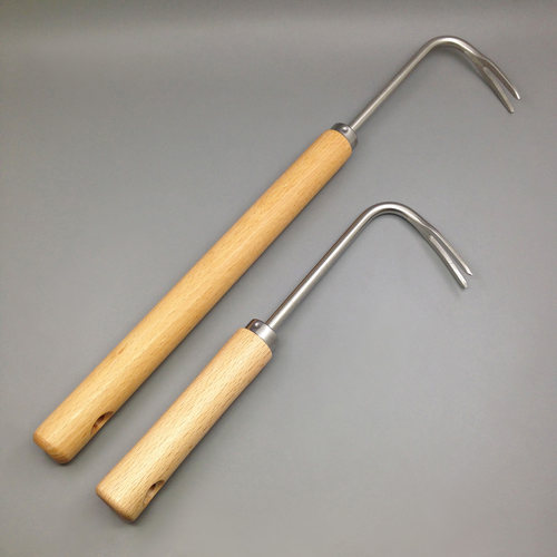 木柄不锈钢除草根勾盆景松土换盆