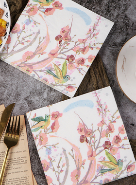 工厂销售新款彩色纸巾 餐巾纸 彩色面巾纸 印花纸巾餐巾纸B424