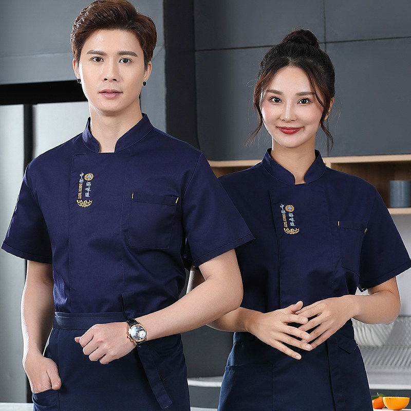 夏季厨师工作服短袖餐厅饭店