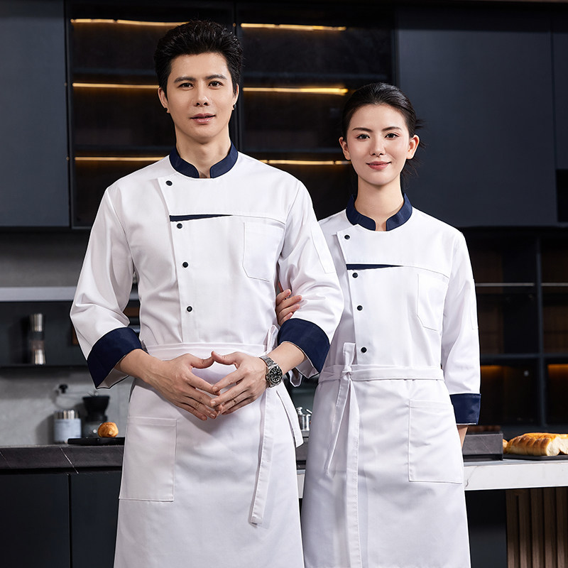 酒店厨师服长袖男饭店后厨房工作服短袖蛋糕店面点烘焙师夏服装女