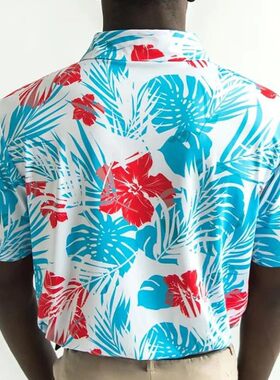 跨境新款男装夏季高尔夫Polo衫弹
