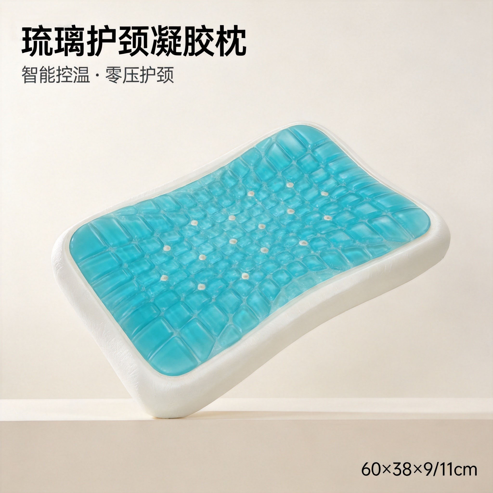 琉璃夏季降温控温凝胶护颈凉感枕