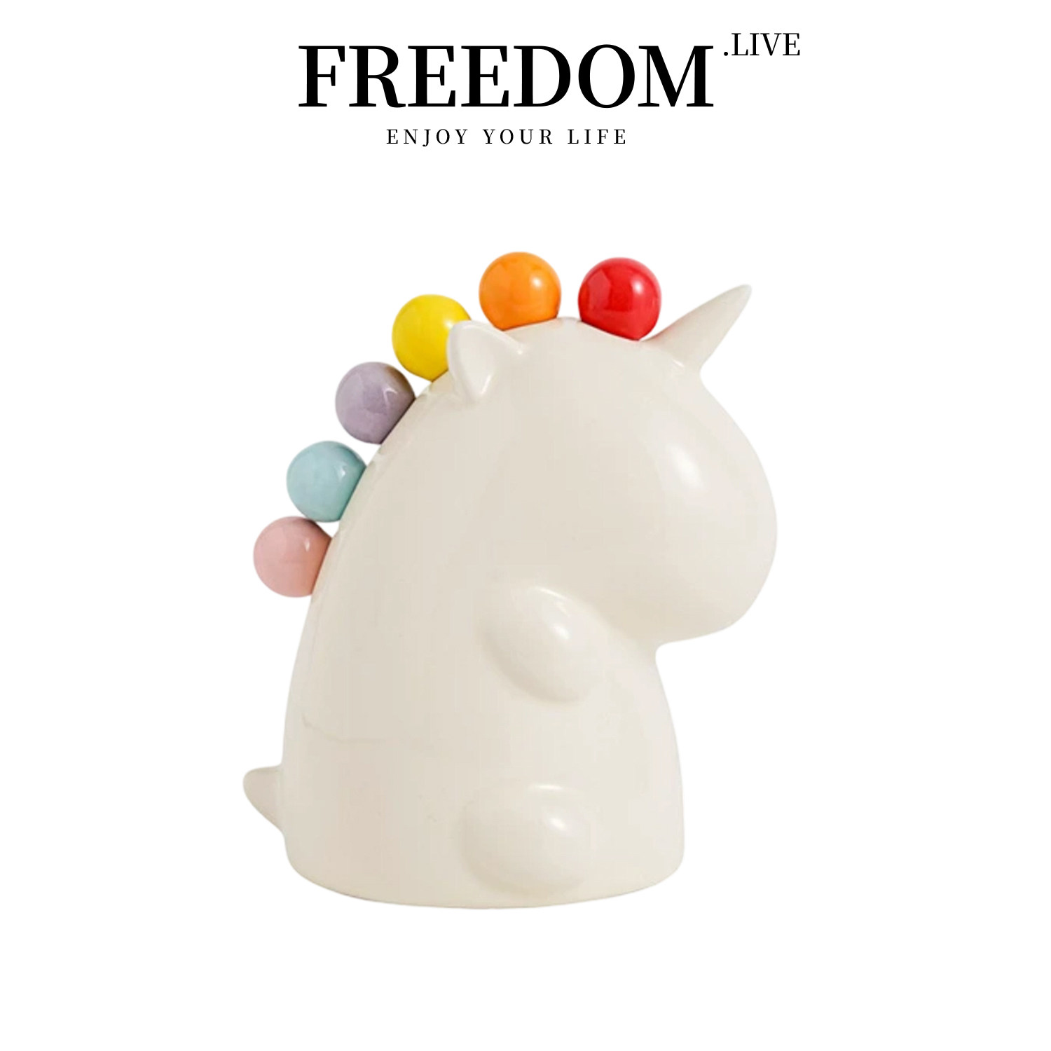 FREEDOM.LIVE 水果叉套装不锈钢可爱陶瓷叉罐蛋糕水果签 | 萌角