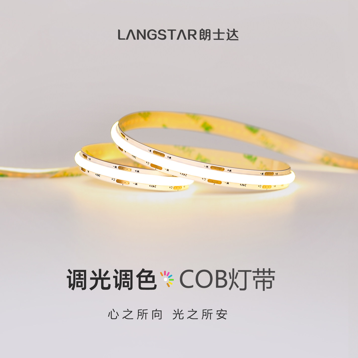 智能灯带COB低压24V双色线性灯调光调色情景氛围智能三色灯带